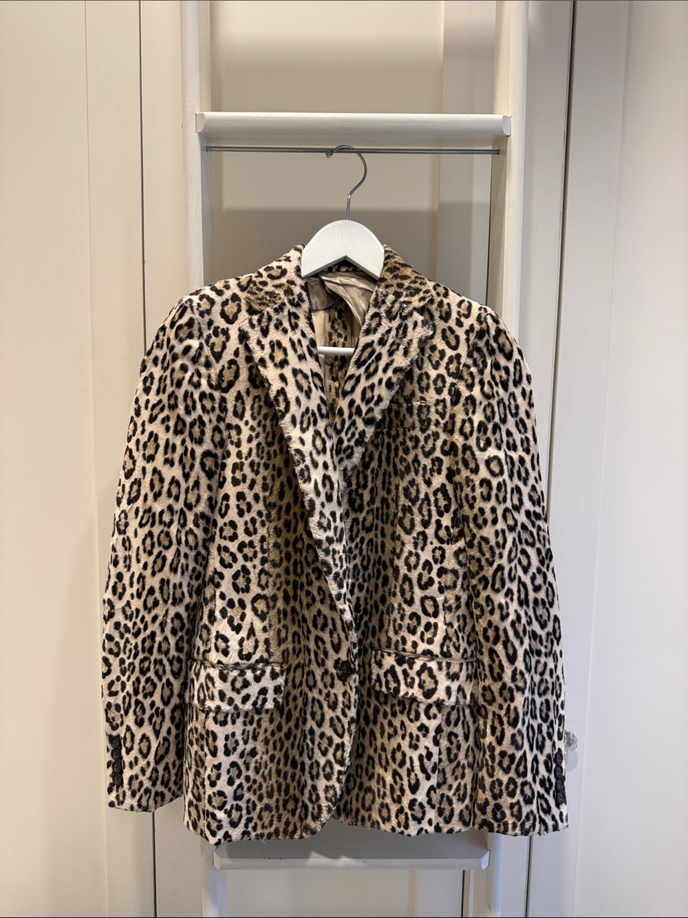 R13 Boyfriend Blazer Tan Leopard Size XS